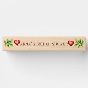 Red and Greenery Bridal Shower Topple Tower