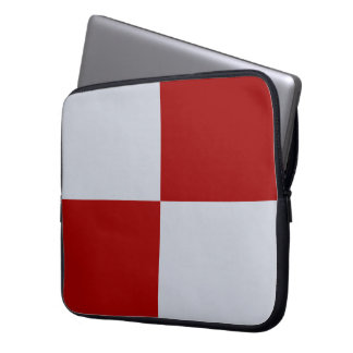 Red and Grey Checkered Rectangles Laptop Sleeve