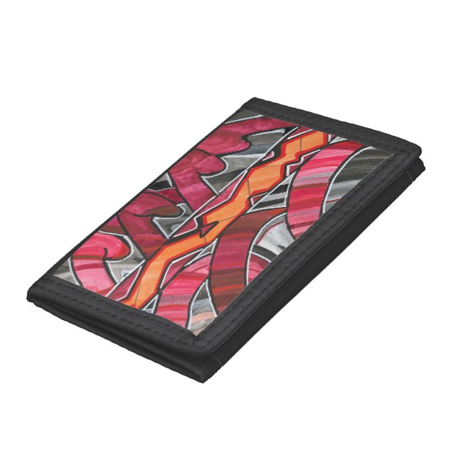 Red and grey graffiti art wallet (Bottom)