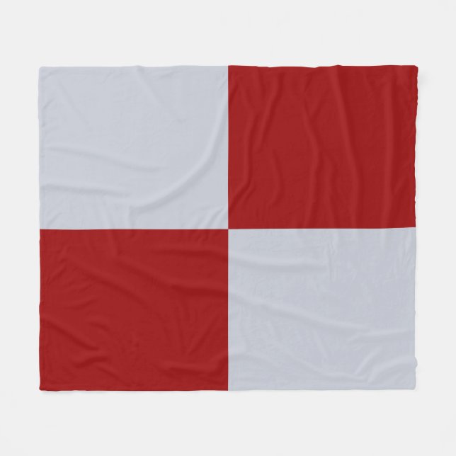 Red and Grey Rectangles Fleece Blanket (Front (Horizontal))