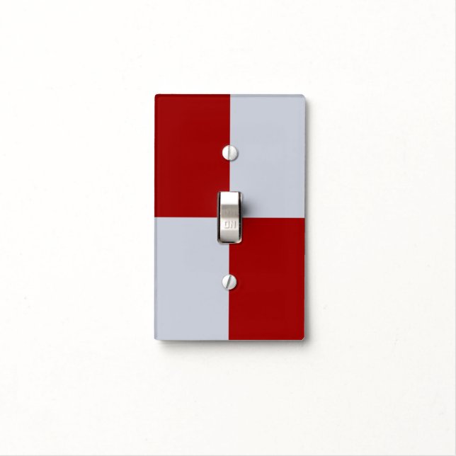 Red and Grey Rectangles Light Switch Cover (In Situ)