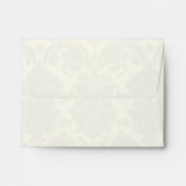 Red and Ivory Damask A2 Envelope for Reply Card (Back (Top Flap))