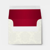 Red and Ivory Damask A2 Envelope for Reply Card (Back (Bottom))