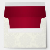 Red and Ivory Damask A7 Envelope for 5"x7" Sizes (Back (Bottom))