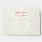 Red and Ivory Damask A7 Envelope for 5"x7" Sizes (Back (Top Flap))