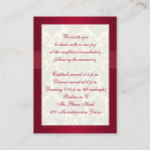 Red and Ivory Damask Enclosure Card (Back)