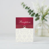 Red and Ivory Damask Enclosure Card (Standing Front)