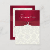 Red and Ivory Damask Enclosure Card (Front/Back)
