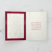 Red and Ivory Damask Thank you Card (Inside)