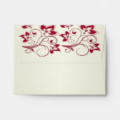 Red and Ivory Floral A2 Envelope for Reply Card (Back (Top Flap))