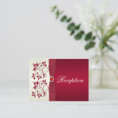 Red and Ivory Floral Enclosure Card (Standing Front)