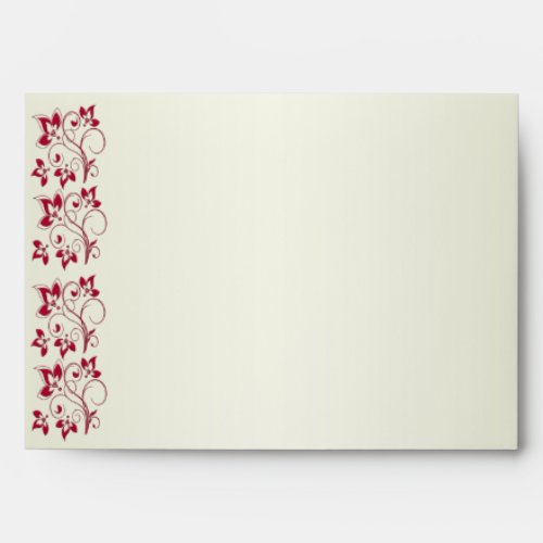 Red and Ivory Floral Envelope for 5x7 Size Items