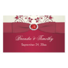 Red and Ivory Floral Heart Shaped Sticker