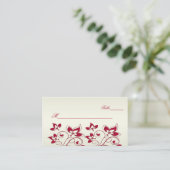 Red and Ivory Floral Placecards (Standing Front)
