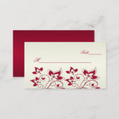 Red and Ivory Floral Placecards (Front/Back)