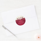 Red and Ivory Floral Thank You Wedding Sticker (Envelope)