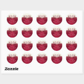 Red and Ivory Floral Thank You Wedding Sticker (Sheet)