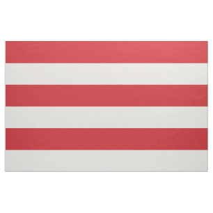 Red and Ivory Wide Stripes Large Scale Fabric