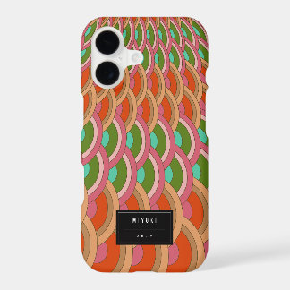 Red And Jade Art Deco Vintage Scallop Pattern Fan iPhone 17 Case