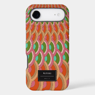 Red And Jade Art Deco Vintage Scallop Pattern Fan iPhone 17 Air Case