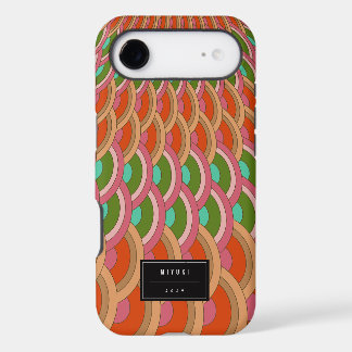 Red And Jade Art Deco Vintage Scallop Pattern Fan iPhone 17 Air Case