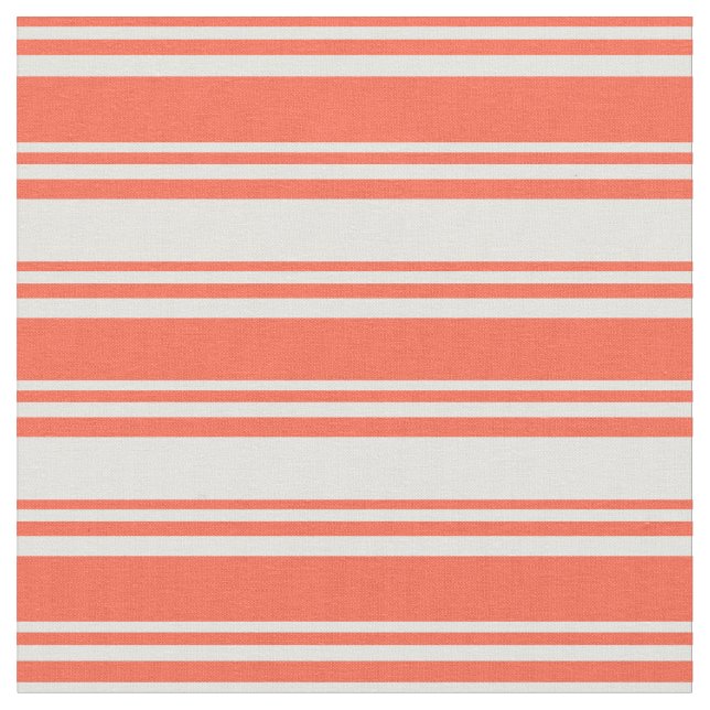 Red and Light Cyan Striped/Lined Pattern Fabric (Close Up)