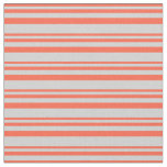 [ Thumbnail: Red and Light Gray Striped/Lined Pattern Fabric ]