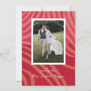 Red and Magenta Valentine's Day Photo Holiday Card