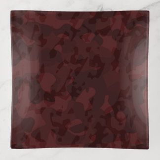 Red and Maroon Camo abstract Trinket Tray