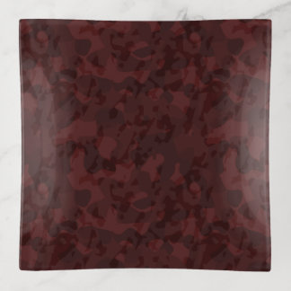 Red and Maroon Camo abstract Trinket Tray
