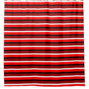 Red And Maroon Red Stripes Pattern Design Shower Curtain