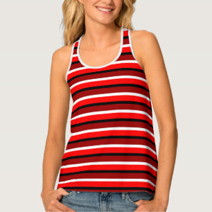 Red And Maroon Red Stripes Pattern Design Tank Top