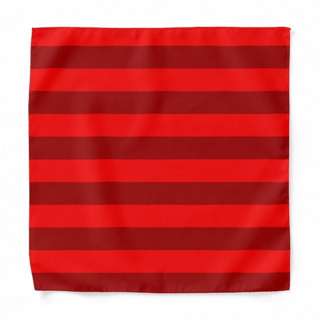 Red and Maroon Stripes Design Bandana (Front)