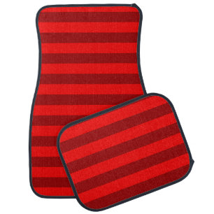 Red and Maroon Stripes Design Car Floor Mat