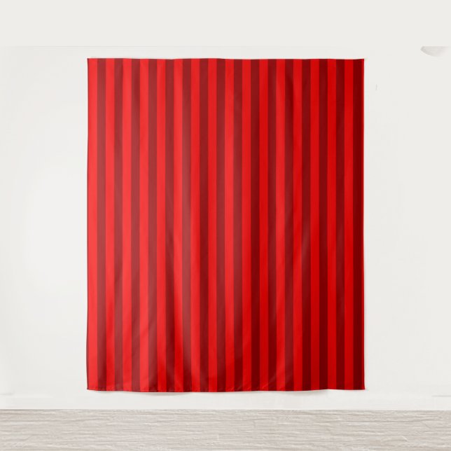 Red and Maroon Stripes Design Tapestry (Front)
