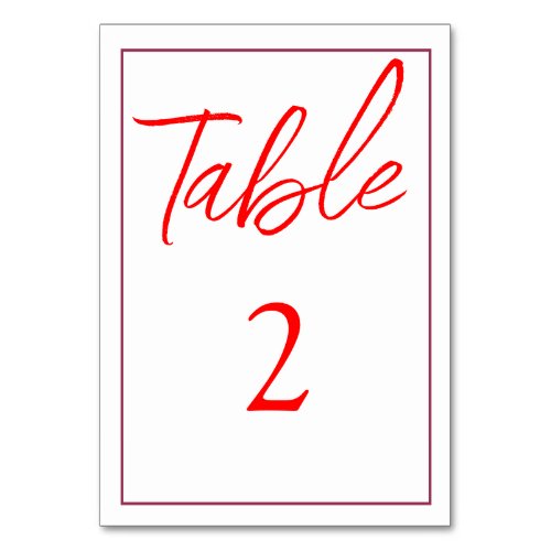 Red and Maroon Table Card