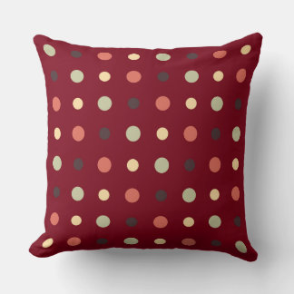 Red and Mauve Dots Throw Pillow