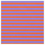 [ Thumbnail: Red and Medium Slate Blue Striped/Lined Pattern Fabric ]