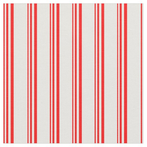 Red and Mint Cream Colored Lines Fabric