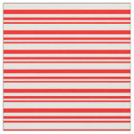 [ Thumbnail: Red and Mint Cream Stripes Fabric ]