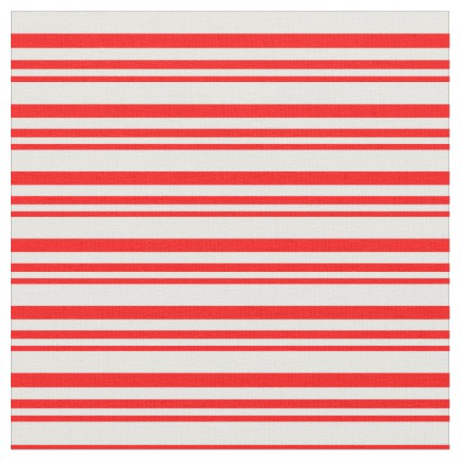 Red and Mint Cream Stripes Fabric