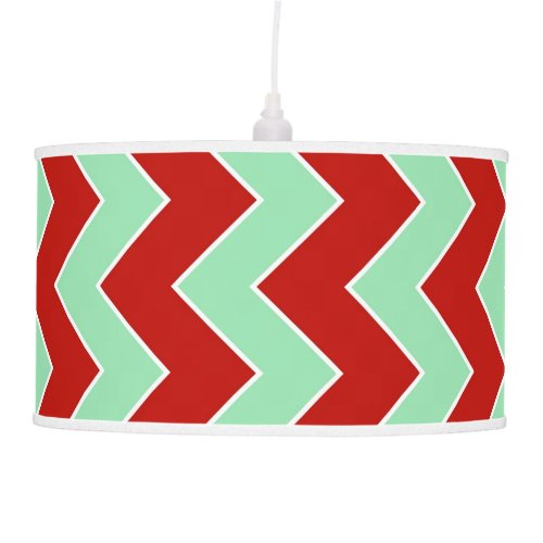 Red and Mint Green Zigzag Ceiling Lamp