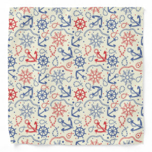 Red and navy background with anchor bandana