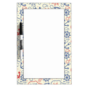 Red and navy background with anchor Dry-Erase board