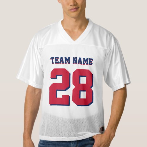 Red and Navy Blue Football Sports Team Jersey