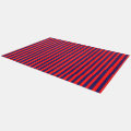 Red and Navy Blue Nautical Stripes Outdoor Rug | Zazzle