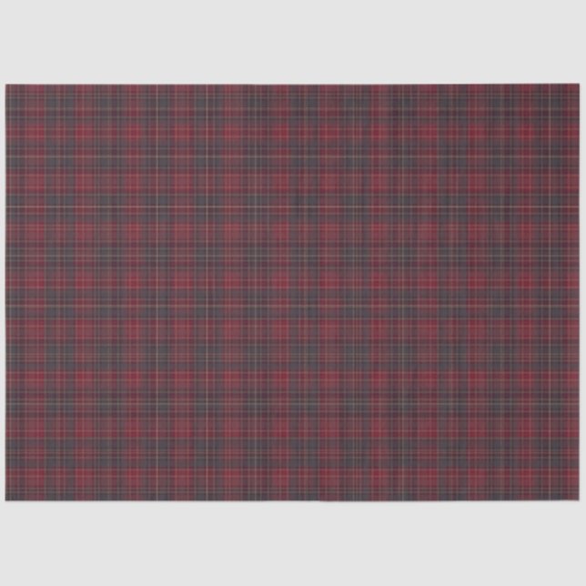 Red and Navy Blue Plaid  Tissue Paper (Front)