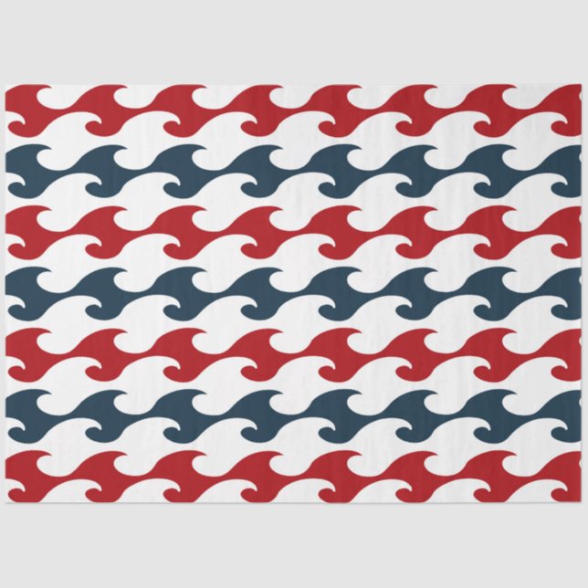 Red and Navy Nautical Series Design 14 Tissue Paper (Front)