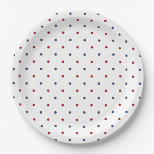 Red and Navy Polka Dot-Classic Preppy Paper Plates