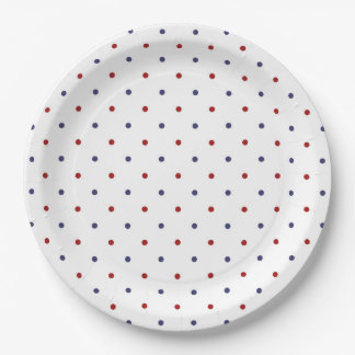 Red and Navy Polka Dot-Classic Preppy Paper Plates